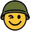 Ein Soldatensmiley der zwinkert - Ein Smiley mit Helm