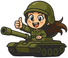 Eine Soldatin in einem Panzer