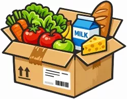 Ein Paket mit verderblichen Gütern wie z.B. Lebensmitteln